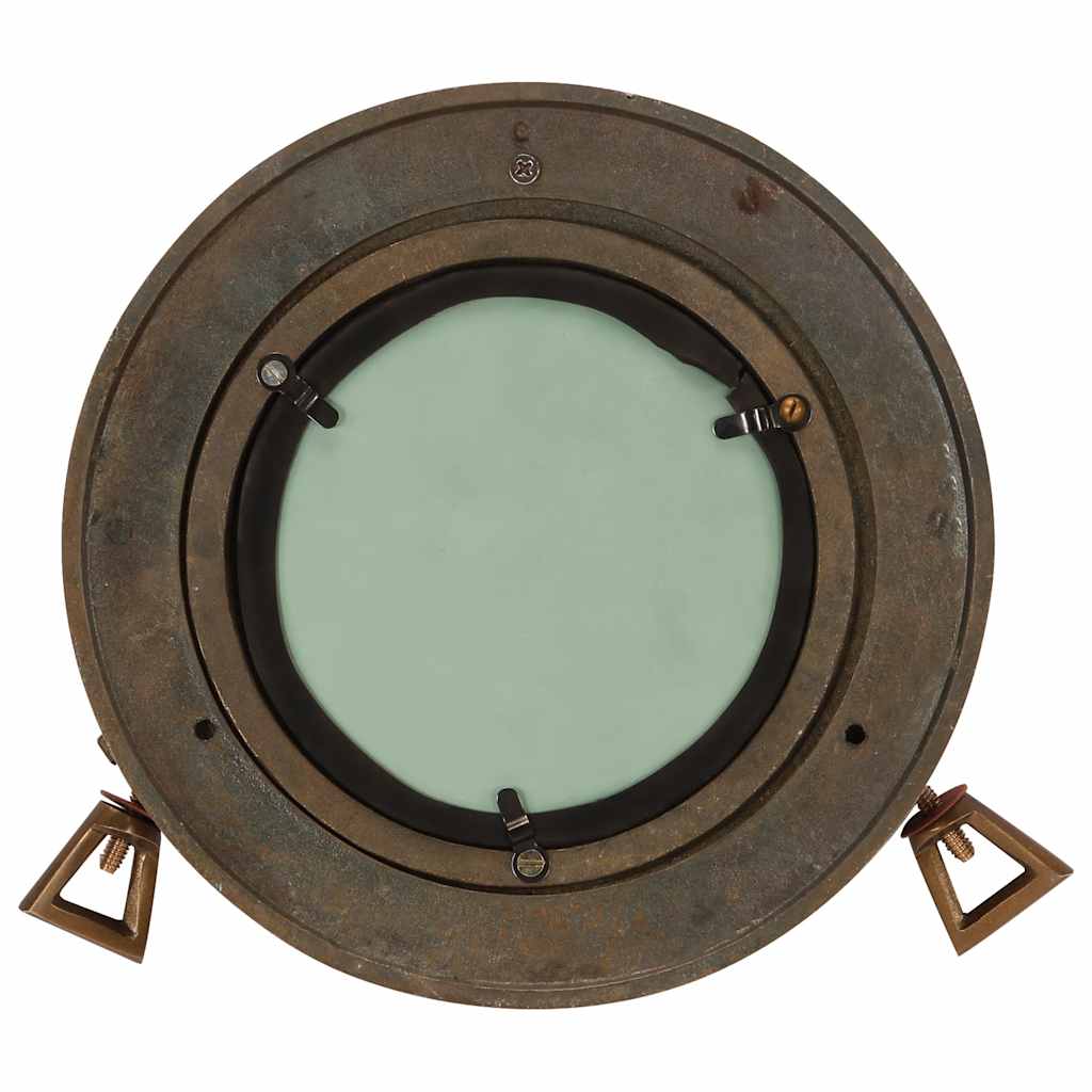 Porthole Mirror Wall Hanging Ø23 cm Aluminium and Glass
