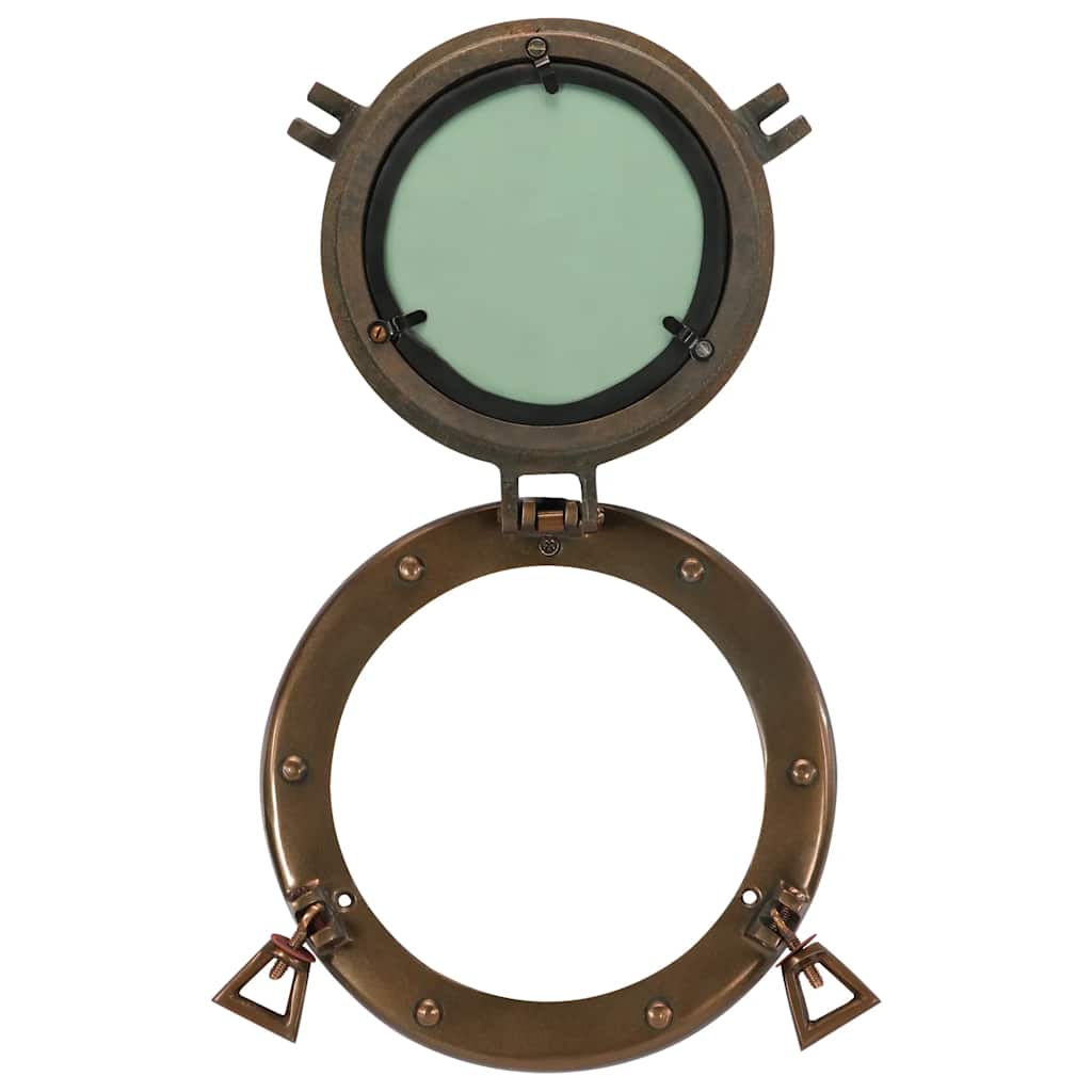  Porthole Mirror Wall Hanging Ø23 cm Aluminium and Glass
