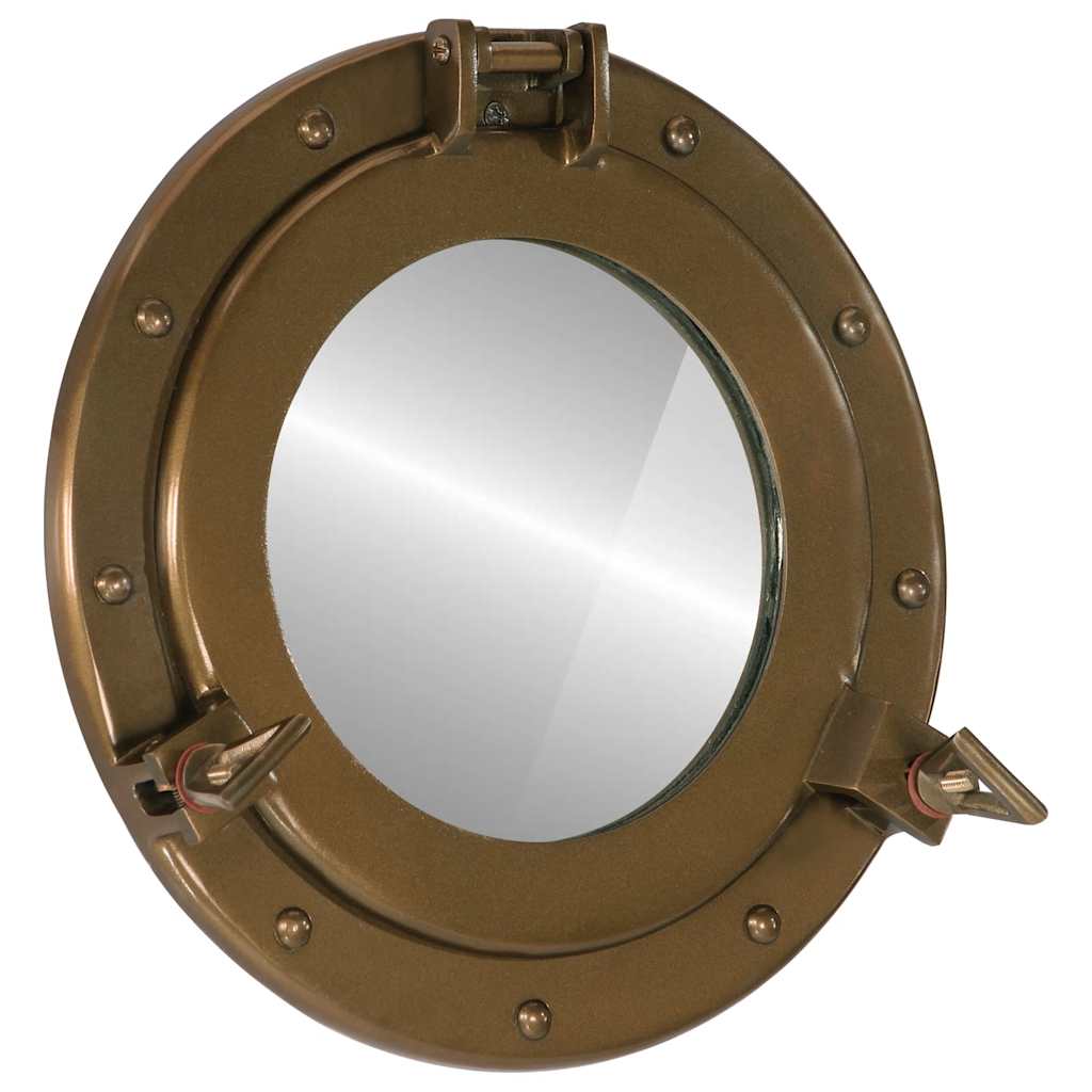  Porthole Mirror Wall Hanging Ø30 cm Aluminium and Glass