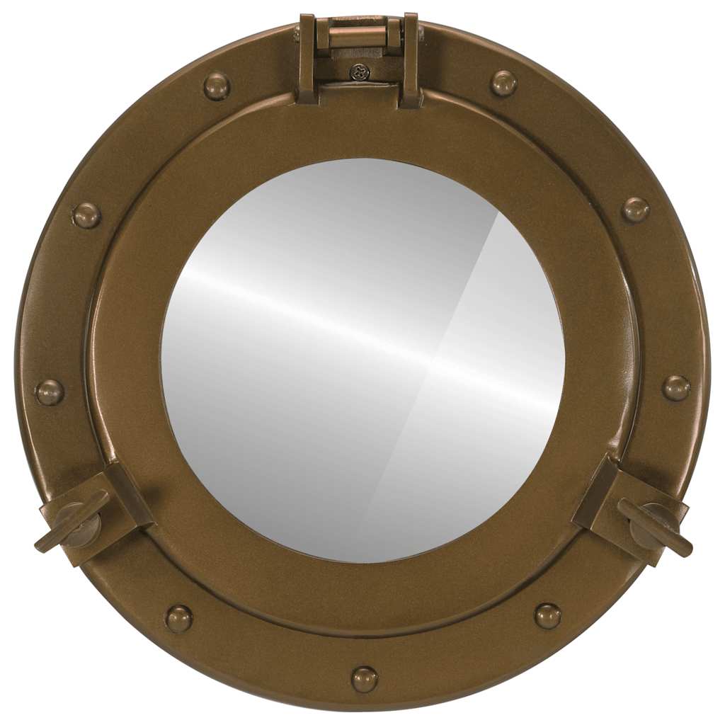  Porthole Mirror Wall Hanging Ø30 cm Aluminium and Glass
