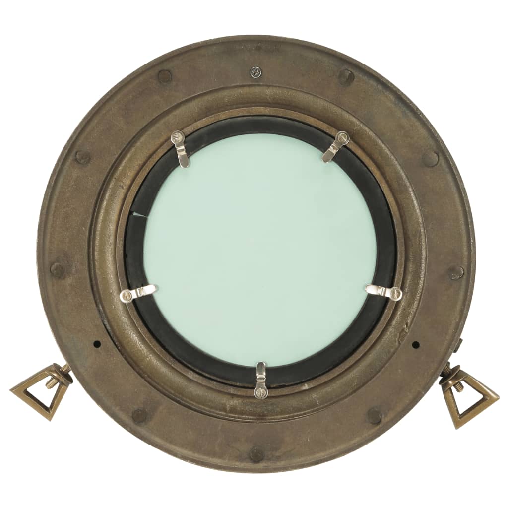  Porthole Mirror Wall Hanging Ø30 cm Aluminium and Glass