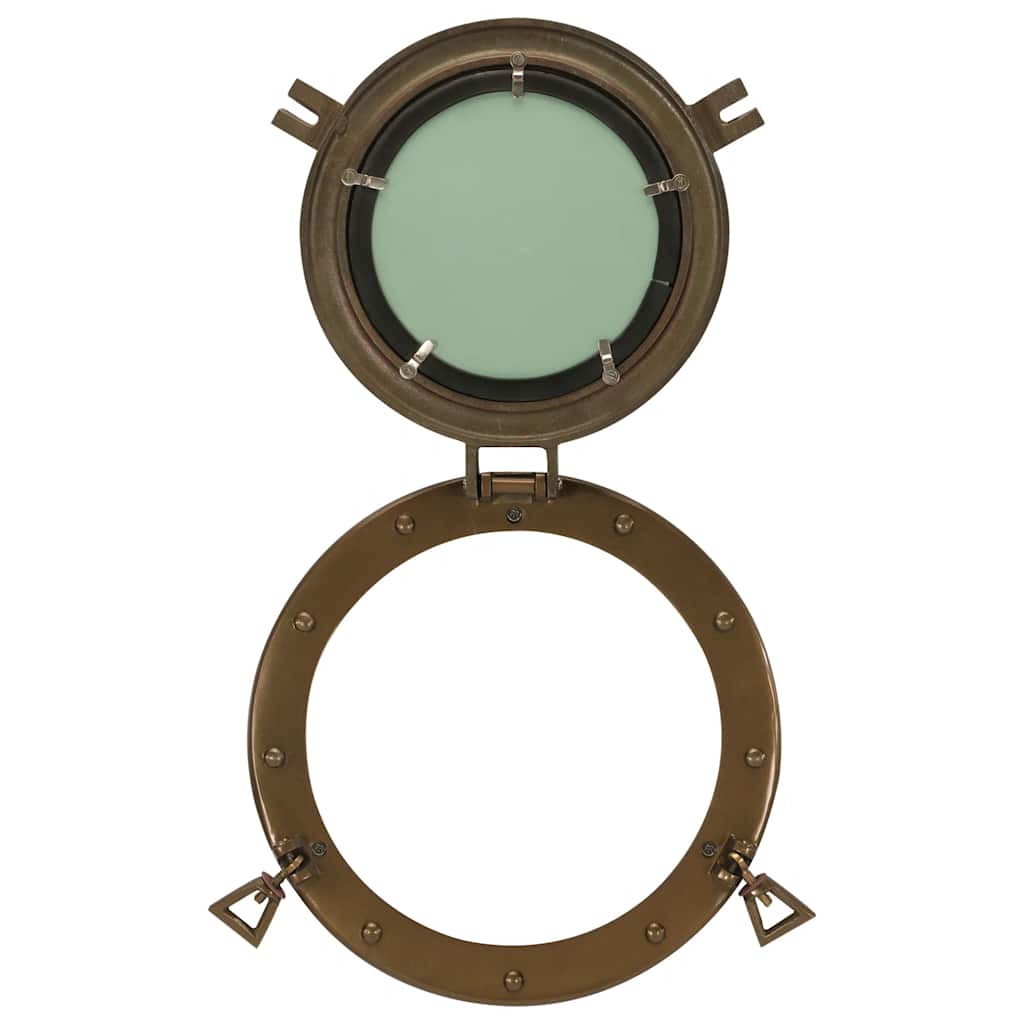  Porthole Mirror Wall Hanging Ø30 cm Aluminium and Glass