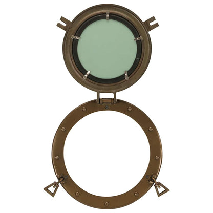  Porthole Mirror Wall Hanging Ø30 cm Aluminium and Glass