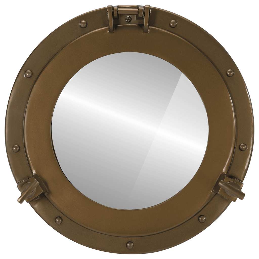  Porthole Mirror Wall Hanging Ø38 cm Aluminium and Glass