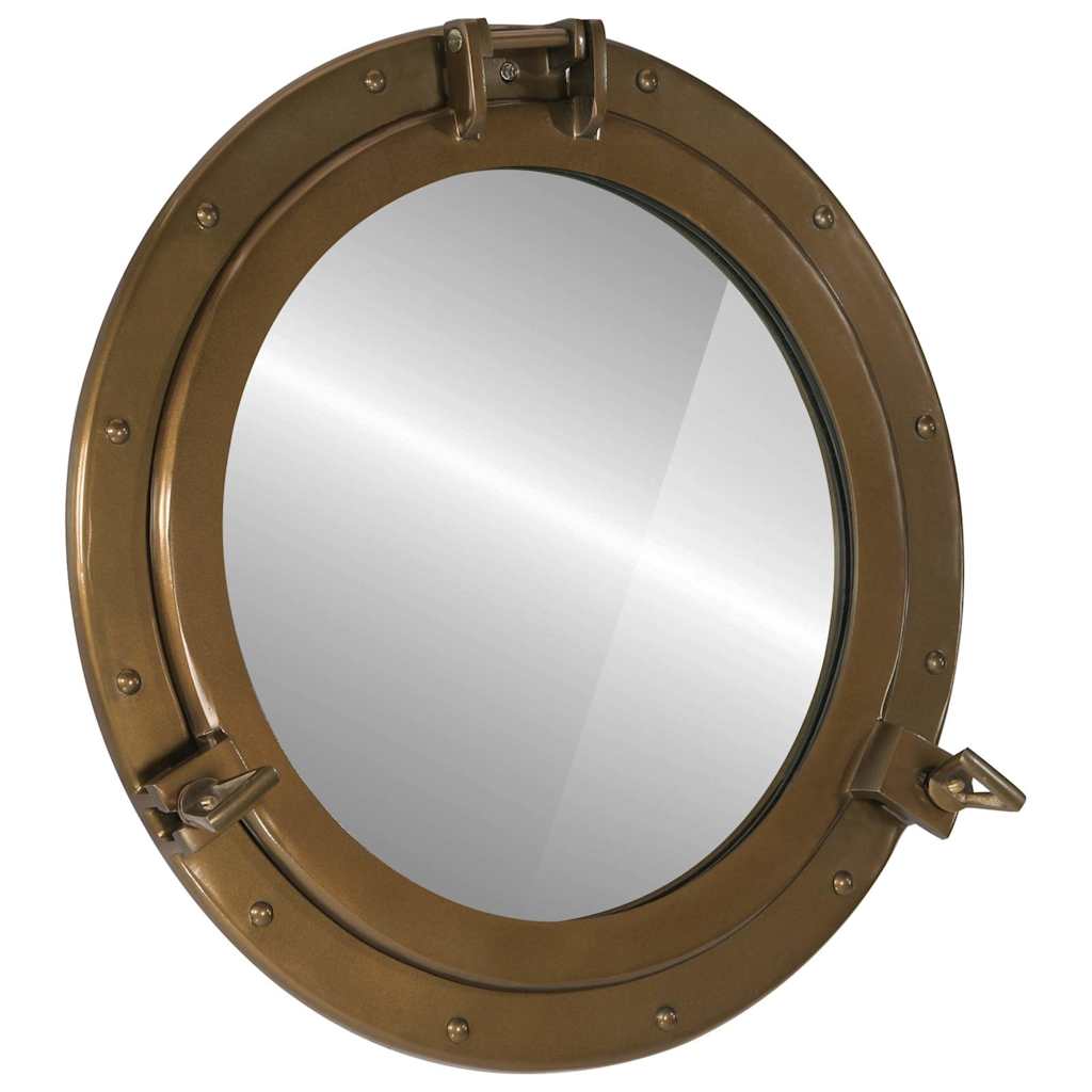  Porthole Mirror Wall Hanging Ø50 cm Aluminium and Glass