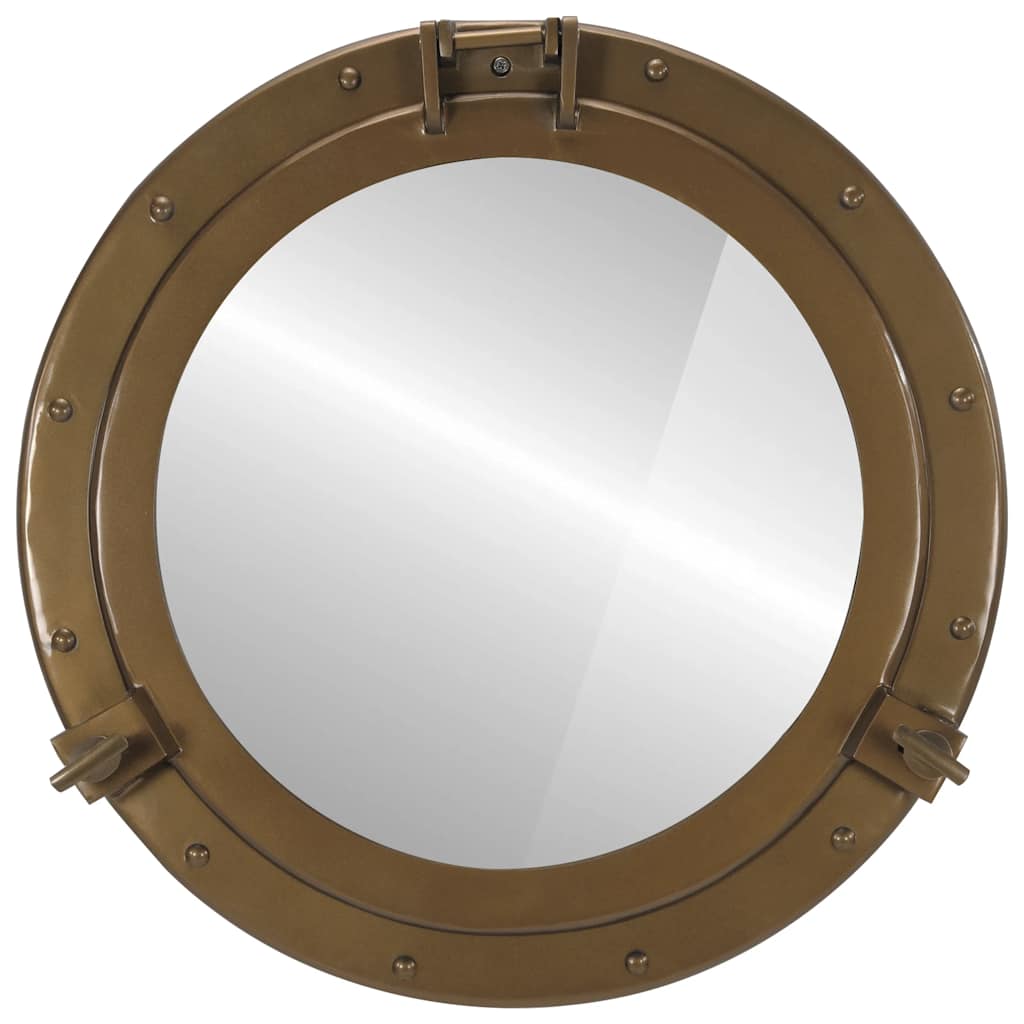  Porthole Mirror Wall Hanging Ø50 cm Aluminium and Glass