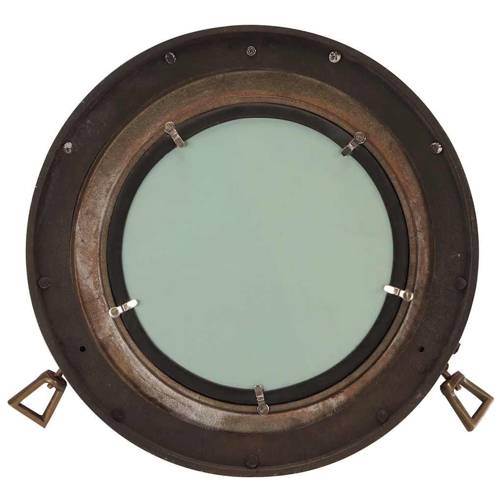  Porthole Mirror Wall Hanging Ø50 cm Aluminium and Glass