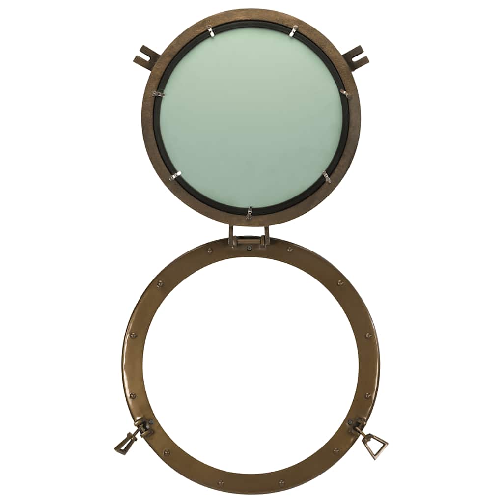  Porthole Mirror Wall Hanging Ø50 cm Aluminium and Glass