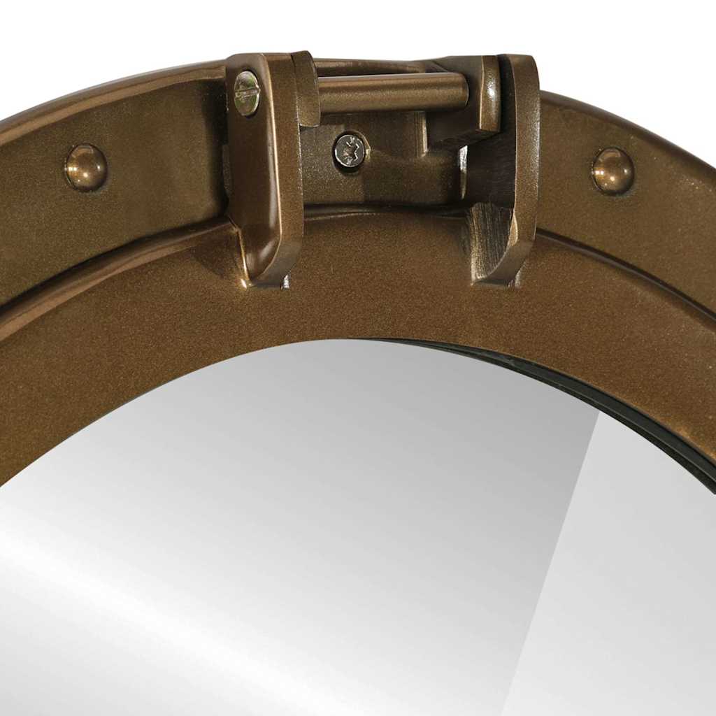  Porthole Mirror Wall Hanging Ø50 cm Aluminium and Glass