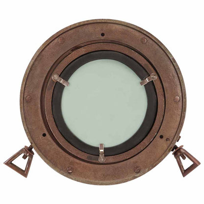 Porthole Mirror Wall Hanging Ø23 cm Aluminium and Glass