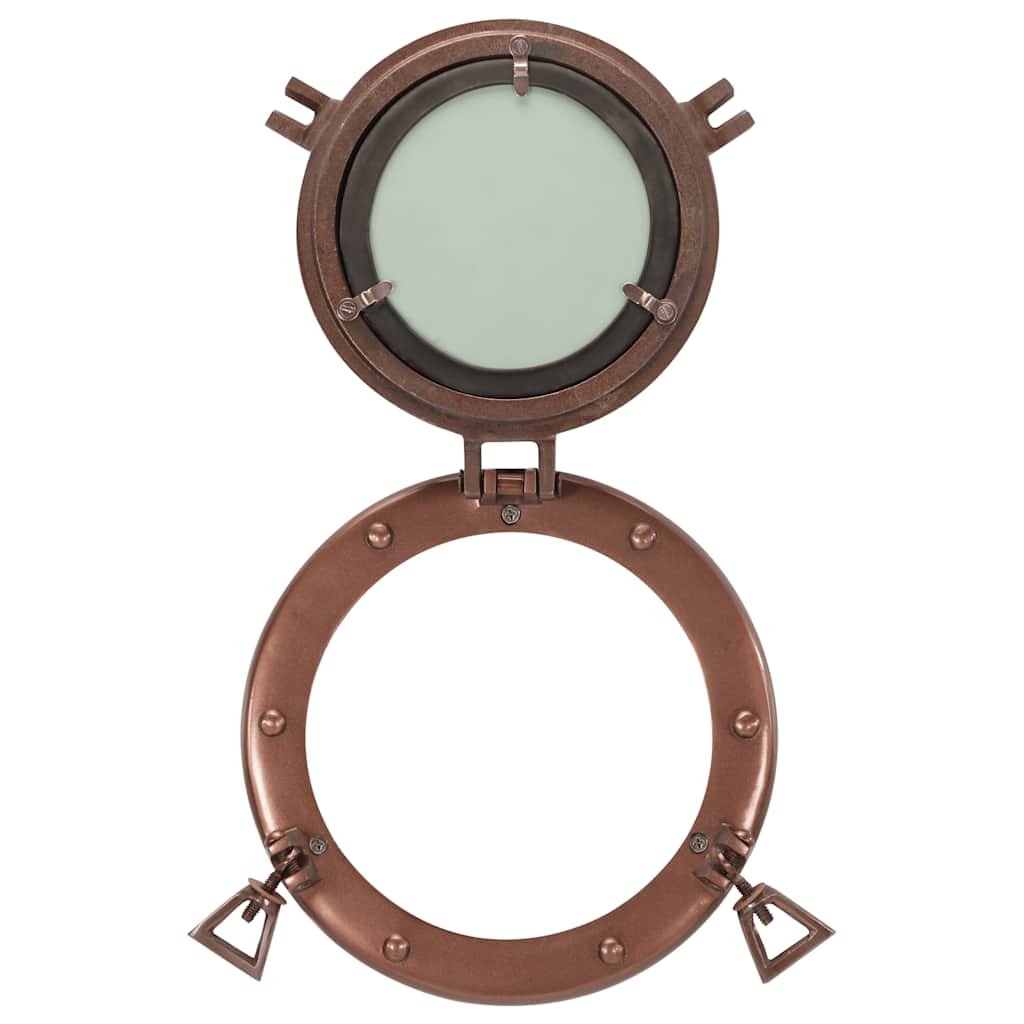  Porthole Mirror Wall Hanging Ø23 cm Aluminium and Glass