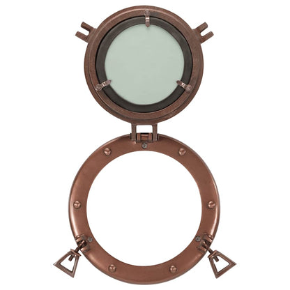 Porthole Mirror Wall Hanging Ø23 cm Aluminium and Glass