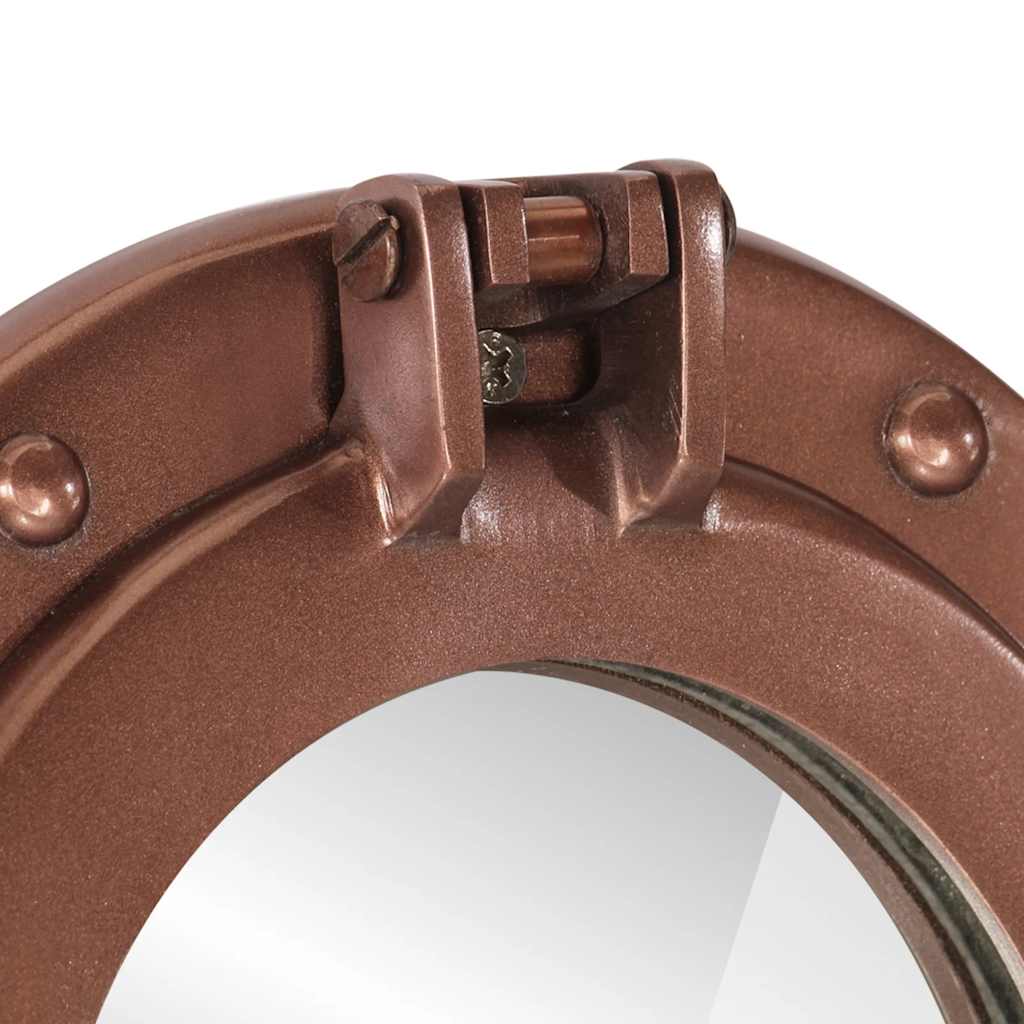  Porthole Mirror Wall Hanging Ø23 cm Aluminium and Glass