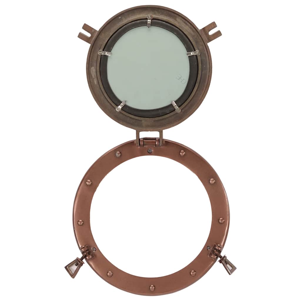  Porthole Mirror Wall Hanging Ø30 cm Aluminium and Glass