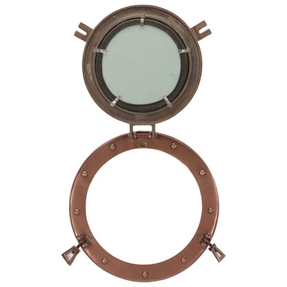  Porthole Mirror Wall Hanging Ø30 cm Aluminium and Glass