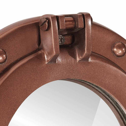  Porthole Mirror Wall Hanging Ø30 cm Aluminium and Glass