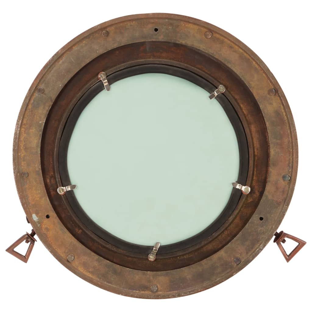  Porthole Mirror Wall Hanging Ø38 cm Aluminium and Glass