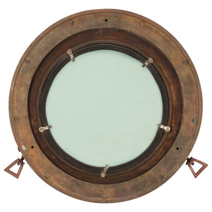  Porthole Mirror Wall Hanging Ø38 cm Aluminium and Glass