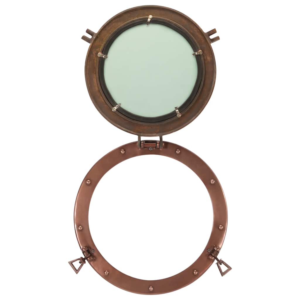  Porthole Mirror Wall Hanging Ø38 cm Aluminium and Glass
