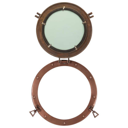  Porthole Mirror Wall Hanging Ø38 cm Aluminium and Glass