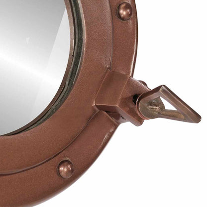  Porthole Mirror Wall Hanging Ø38 cm Aluminium and Glass