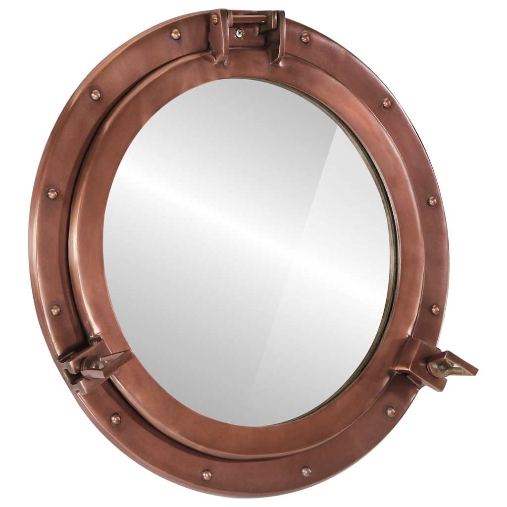  Porthole Mirror Wall Hanging Ø50 cm Aluminium and Glass