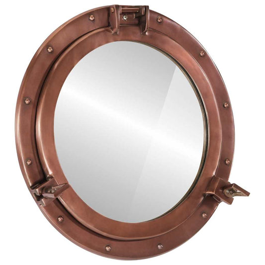  Porthole Mirror Wall Hanging Ø50 cm Aluminium and Glass