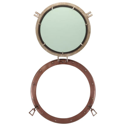  Porthole Mirror Wall Hanging Ø50 cm Aluminium and Glass