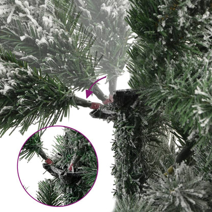 Artificial Hinged Christmas Tree with Flocked Snow 210 cm