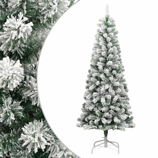 Artificial Hinged Christmas Tree with Flocked Snow 240 cm