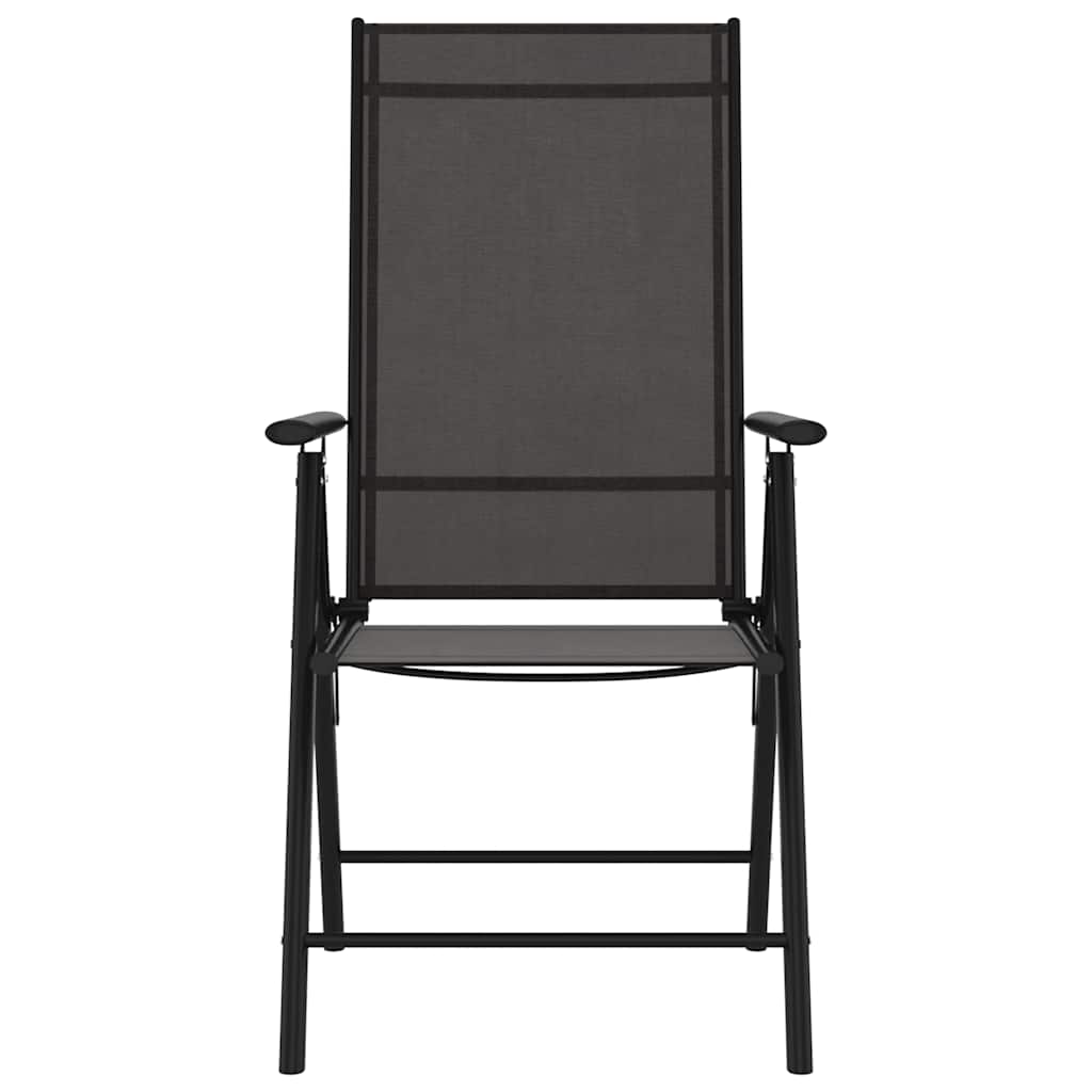 7 Piece Garden Dining Set Black Aluminium