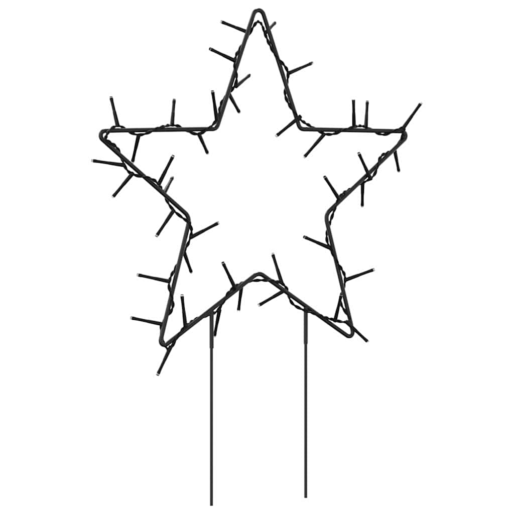 Christmas Light Decorations with Spikes 3 pcs Star 50 LEDs 29 cm