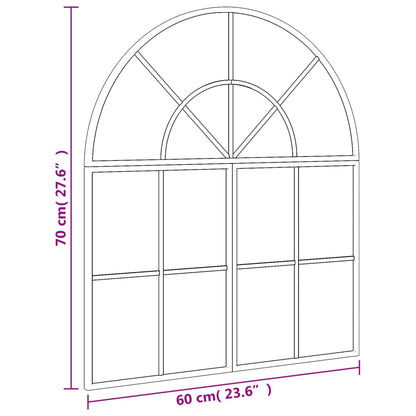 Wall Mirror Black 60x70 cm Arch Iron