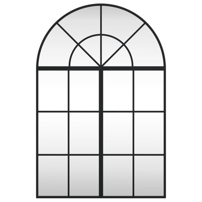 Wall Mirror Black 60x90 cm Arch Iron
