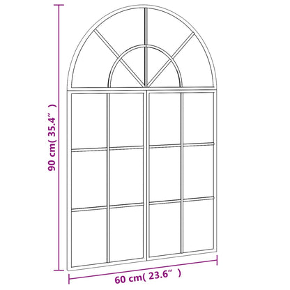 Wall Mirror Black 60x90 cm Arch Iron