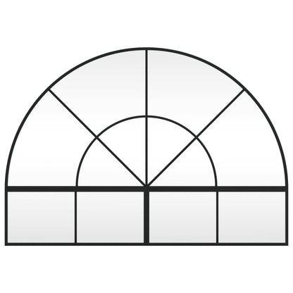Wall Mirror Black 100x70 cm Arch Iron