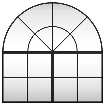 Wall Mirror Black 80x80 cm Arch Iron