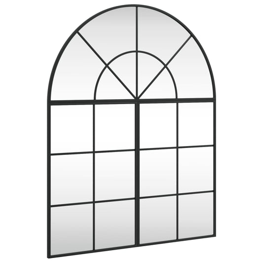 Wall Mirror Black 80x100 cm Arch Iron
