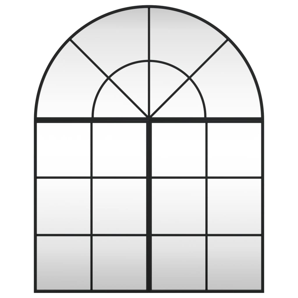 Wall Mirror Black 80x100 cm Arch Iron