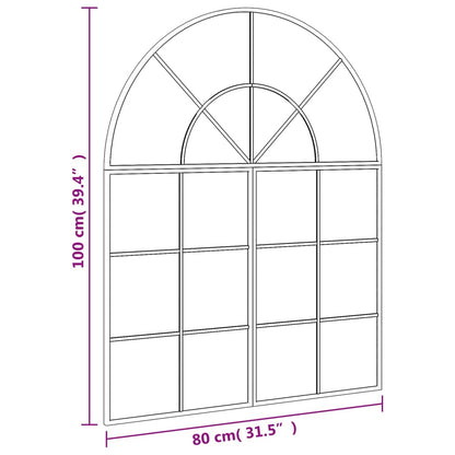 Wall Mirror Black 80x100 cm Arch Iron