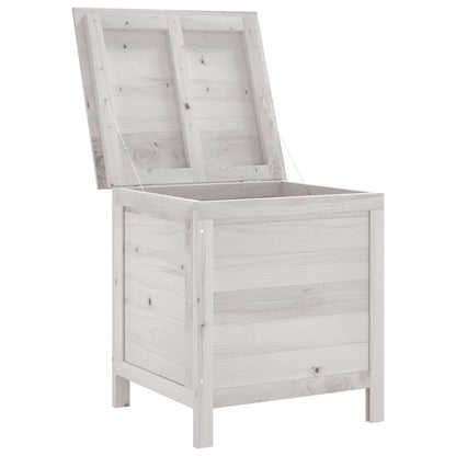 Garden Storage Box White 50x49x56,5 cm Solid Wood Fir