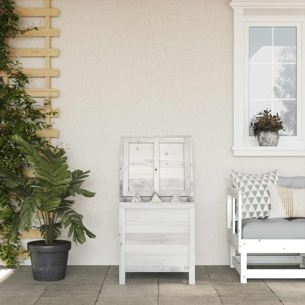 Garden Storage Box White 50x49x56,5 cm Solid Wood Fir