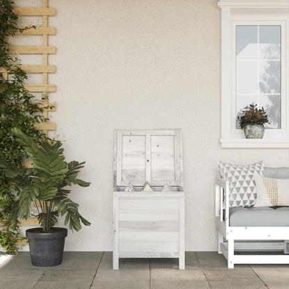 Garden Storage Box White 50x49x56,5 cm Solid Wood Fir