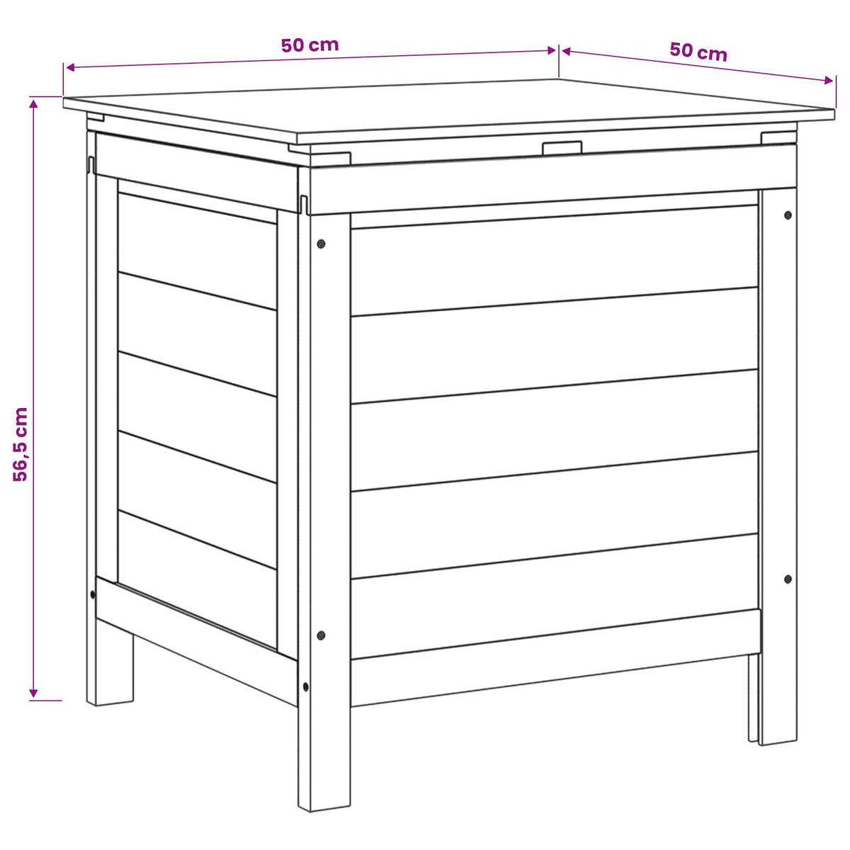 Garden Storage Box Anthracite 50x49x56,5 cm Solid Wood Fir