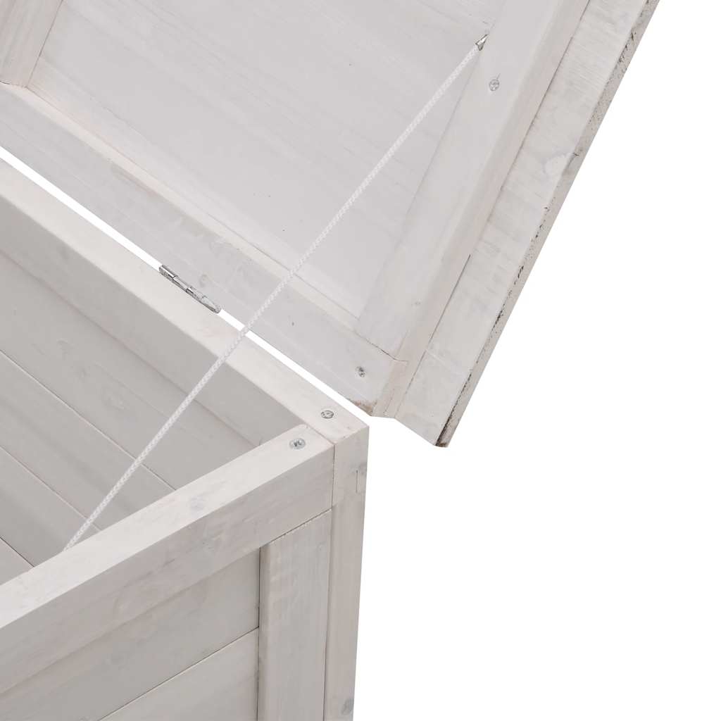 Garden Storage Box White 99x49,5x58,5 cm Solid Wood Fir