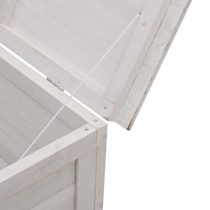 Garden Storage Box White 99x49,5x58,5 cm Solid Wood Fir