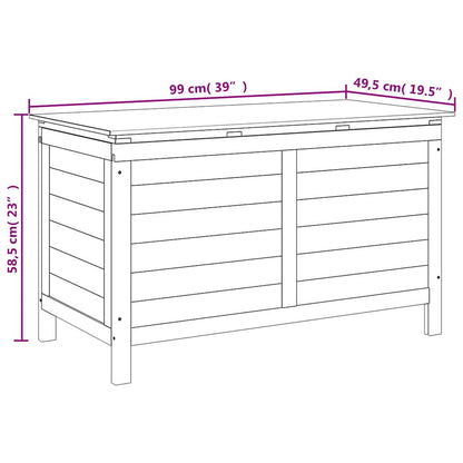 Garden Storage Box White 99x49.5x58.5 cm Solid Wood Fir