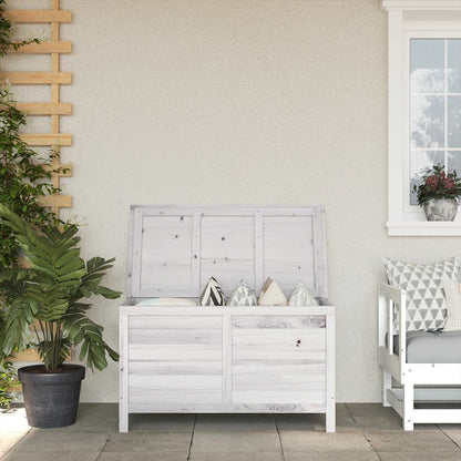 Garden Storage Box White 99x49,5x58,5 cm Solid Wood Fir