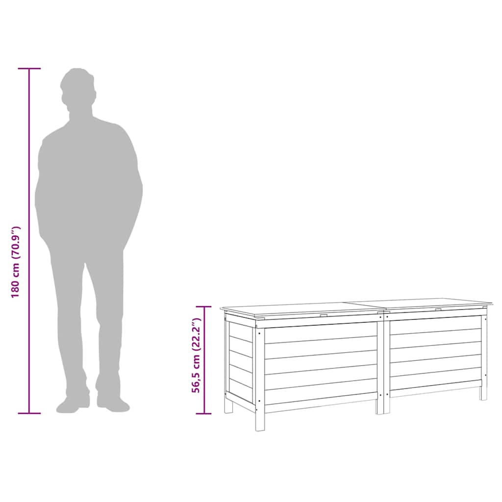 Garden Storage Box 150x50x56.5 cm Solid Wood Fir