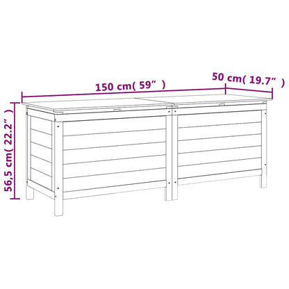 Garden Storage Box Brown 150x50x56.5 cm Solid Wood Fir